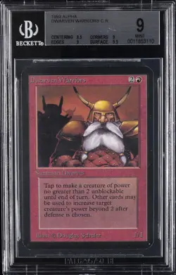 1993 MTG ALPHA BGS #9 DWARVEN WARRIORS BGS 9 - Image 1