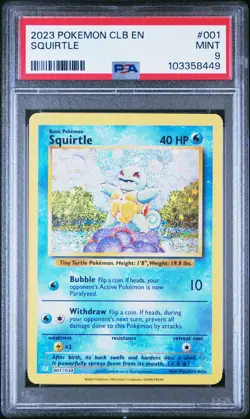 Squirtle 001/034 CLB Holo Pokemon TCG English Classic Collection 2023 PSA 9 - Image 1