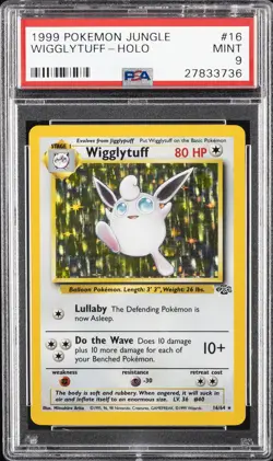 1999 POKEMON JUNGLE #16 WIGGLYTUFF-HOLO PSA 9 - Image 1