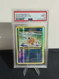 Pokemon TCG Magikarp Reverse Holo #33 2016 XY Evolutions PSA Mint 9. 2025 Cert! - Image 1