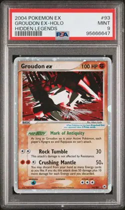 2004 Pokemon Groudon EX Holo #93/101 Hidden Legends Ultra Rare PSA 9 MINT - Image 1