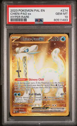2023 POKEMON PAL EN-PALDEA EVOLVED HYPER RARE #274 CHIEN-PAO EX PSA 10 - Image 1