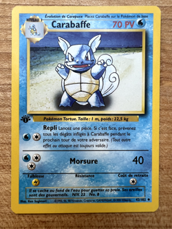 Carabaffe (Wartortle) 42/102 Pokemon TCG FRENCH 1st Edition Base Set - NM - Image 1