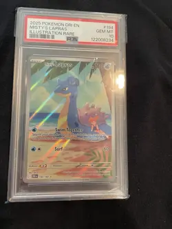 Pokemon TCG Misty's Lapras Destined Rivals 194/182 Illustration Rare PSA 10 - Image 1