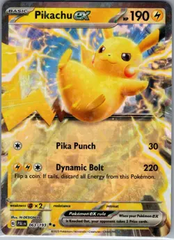 Pikachu ex 063/193 - Pokemon TCG SV02: Paldea Evolved - Holo Double Rare (NM) - Image 1