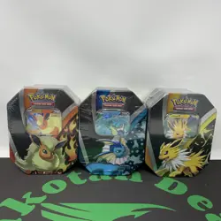 Pokemon Eevee Evolutions Tin Bundle Flareon V Vaporeon V Jolteon V Sealed 820650809057 - Image 1