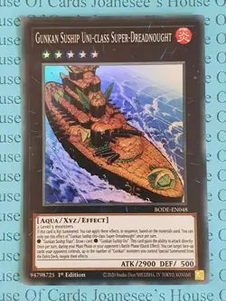 Gunkan Suship Uni-class Super-Dreadnought BODE-EN048 Yu-Gi-Oh Card 1st Edit New - Image 1