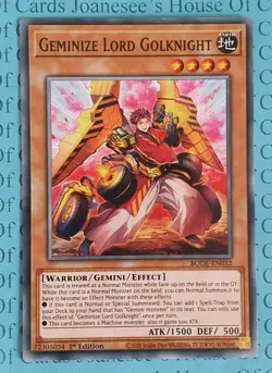 Geminize Lord Golknight BODE-EN032 Common Yu-Gi-Oh Card 1st Edition New - Image 1