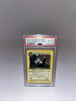 Pokemon 2000 Rocket Dark Magneton Holo 1st Edition Card #11 EX-MT PSA 6 - Image 1
