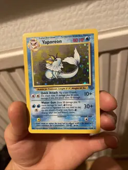 Pokemon Jungle 1999 Vaporeon TCG Card 12/64 Holographic - Image 1
