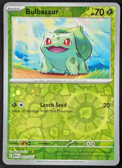 Bulbasaur 2023 Scarlet Violet 151 Cosmos Reverse Holo Pokemon Card 001/165 NM) - Image 1