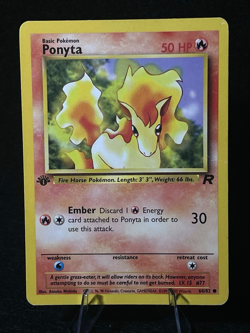 Pokemon TCG Ponyta 64/82 1st Edition Team Rocket Regular MP WOTC Original TCG - Image 1