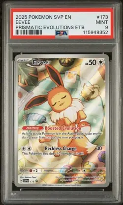 2025 POKEMON SVP EN-SV BLACK STAR PROMO #173 EEVEE PSA 9 - Image 1