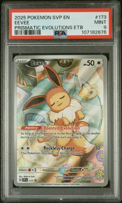 2025 POKEMON SVP EN-SV BLACK STAR PROMO #173 EEVEE PSA 9 - Image 1
