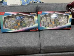 2 Pokemon Prismatic Evolutions Lucario & Tyranitar EX Premium Collection Sam’s - Image 1