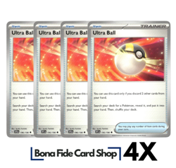 4x Ultra Ball 196/198 x4 - Scarlet & Violet - Pokemon TCG - Playset NM - Image 1