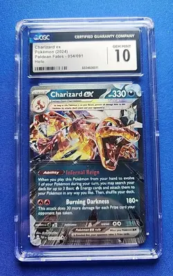 Charizard EX 054/091 Double Rare Paldean Fates Pokemon TCG CGC Gem Mint 10 - Image 1