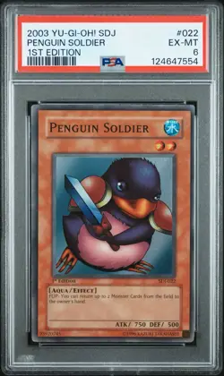 2003 Yu-Gi-Oh! Penguin Soldier Starter Deck: Joey SDJ 1st Edition Super PSA 6 - Image 1