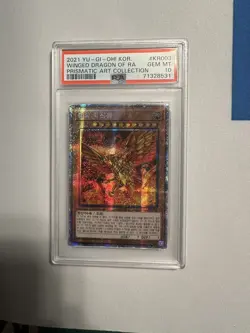 YuGiOh! 2021 THE WINGED DRAGON OF RA Prismatic Secret Rare PAC1-KR003 PSA 10 - Image 1