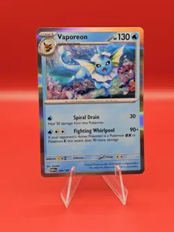 Vaporeon Holo Rare Water Type Scarlet & Violet: 151 Pokemon TCG Card 134/165 - Image 1