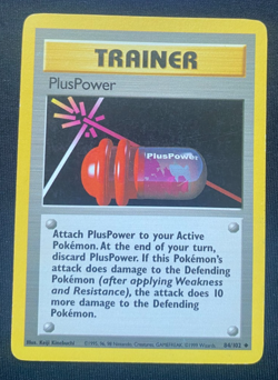 Pokemon Trainer Card : Plus Power 84/102 Base Set LP - Image 1