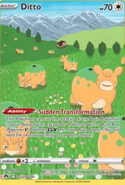 Pokemon TCG Ditto Crown Zenith Galarian Gallery Holo Ultra Rare Card GG22/GG70 - Image 1