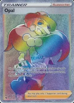 Pokemon TCG Opal 197/185 Vivid Voltage Secret Rare Rainbow Trainer Card - Image 1