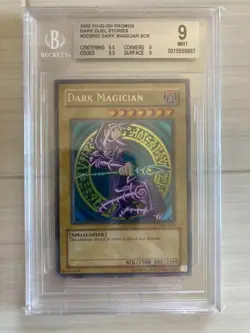 BGS 9 Mint 2002 Dark Magician DDS-002 Secret Rare YuGiOh Card English Holo - Image 1
