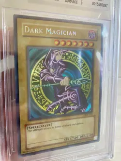 BGS 9 Mint 2002 Dark Magician DDS-002 Secret Rare YuGiOh Card English Holo - Image 2