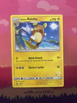 Pokemon Card Alolan Raichu SM65 Black Star Promo Near Mint - Image 1