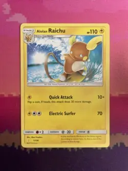 Pokemon Card Alolan Raichu 17/30 Trainer Kit Near Mint - Image 1