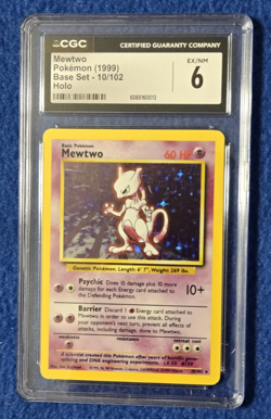 Pokemon - Mewtwo - Base Set - 1999 - Wizards of the Coast - CGC 6 Ex/Nm - Image 1