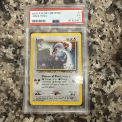 Lugia Holo 2000 P.M. Neo Genesis Card PSA 5 EXCELLENT #9/111 Swirl Behind Hand - Image 1