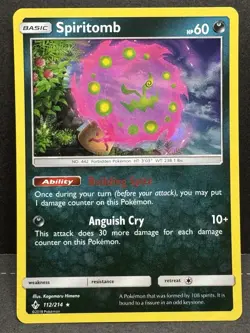 Spiritomb 112/214 Holo Rare SM - Unbroken Bonds Pokemon Card NM - Image 1