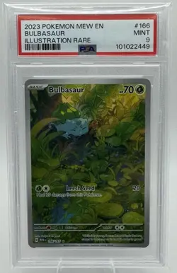 Pokemon TCG Bulbasaur 151 Illustration Rare Card 166/165 PSA 9 - Image 1