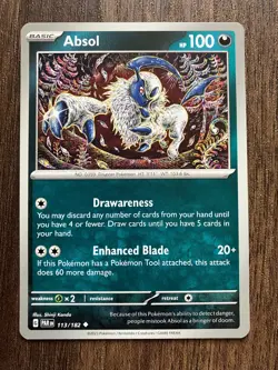 Absol 113/182 - 2023 Pokemon Paradox Rift Uncommon Card - Shinji Kanda Artwork - Image 1