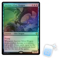 FOIL ANCIENT SILVER DRAGON Commander Legends: Battle For Baldur's Gate Magic MTG - Image 1