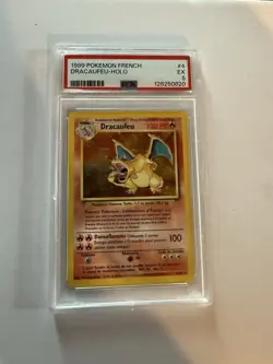 Pokemon 1999 Base Set Holo Charizard PSA 4 and Dracaufeu Holo PSA 5 (Pair) - Image 3