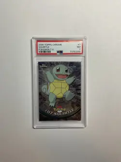 2000 Topps Chrome Pokemon Series 1 Squirtle #7 PSA 7 NM - Image 1