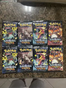 Pokemon TCG Shining Fates Booster Pack Lot Of 8 Sealed 2 Full Art set - Image 1