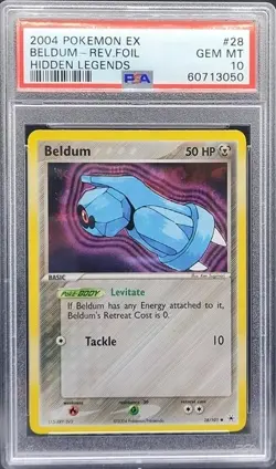 2004 Pokemon EX Hidden Legends Beldum Reverse Foil 28/101 PSA 10 GEM MINT POP 4 - Image 1