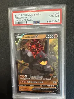 Coalossal V 2020 Pokemon SWSH Vivid Voltage Ultra Rare 098/185 Full Art PSA 10 - Image 1