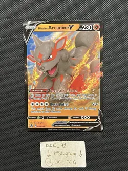 Pokemon Silver Tempest - Hisuian Arcanine V - 090/195 - Full Art - M/NM - Image 1