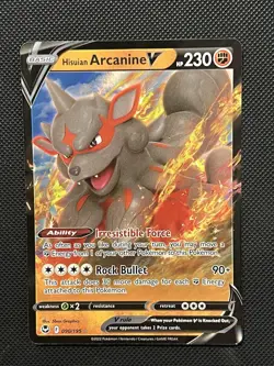 Pokemon Silver Tempest - Hisuian Arcanine V - 090/195 - Full Art - M/NM - Image 2