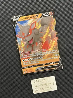 Pokemon Silver Tempest - Hisuian Arcanine V - 090/195 - Full Art - M/NM - Image 3