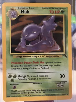 Pokemon TCG Muk 13/62 Fossil Holo LP/NM No Scratches On Holo - Image 1
