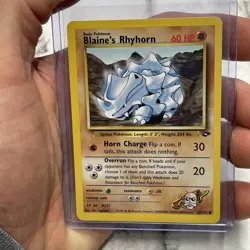 Pokemon Blaine's Rhyhorn 65/132 Unlimited Pokemon Gym Challenge NM Common Card - Image 1
