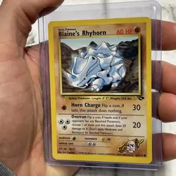 Pokemon Blaine's Rhyhorn 65/132 Unlimited Pokemon Gym Challenge NM Common Card - Image 2