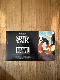 MTG Secret Lair Marvel's Spider-Man: Heroic Deeds NON-FOIL Edition In Hand - Image 1