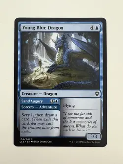 Young Blue Dragon MTG Magic the Gathering Card NM Near Mint CLB - Image 1